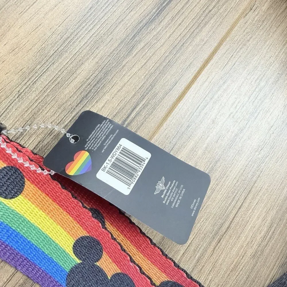 Buckle-Down Disney Pride Collection Rainbow Mickey Adjustable Web Belt Lanyard
